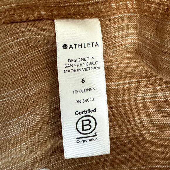 Women's Athleta Brown Cabo Textured Drawstring Elastic Waist Pull On Short sz‎ 6 - Picture 5 of 7